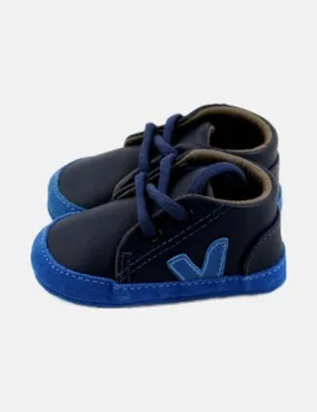 Veja Patuco azul bicolor tejido combinado