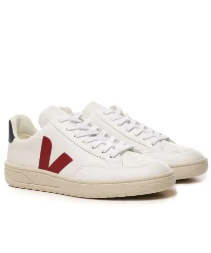 VEJA White Marsala Leather V-12 Trainers | Jules B