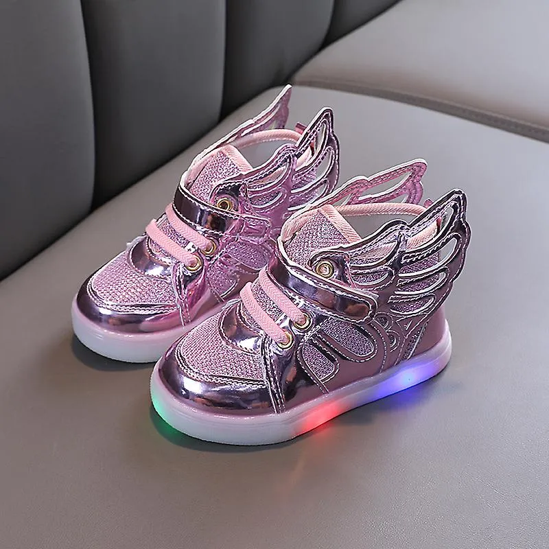  Wings Children Shoes Fashion Spring Autumn Glow Flashing Led Shoe Kids Korean Style Baby Shoes Boys Girls Sports Shoes