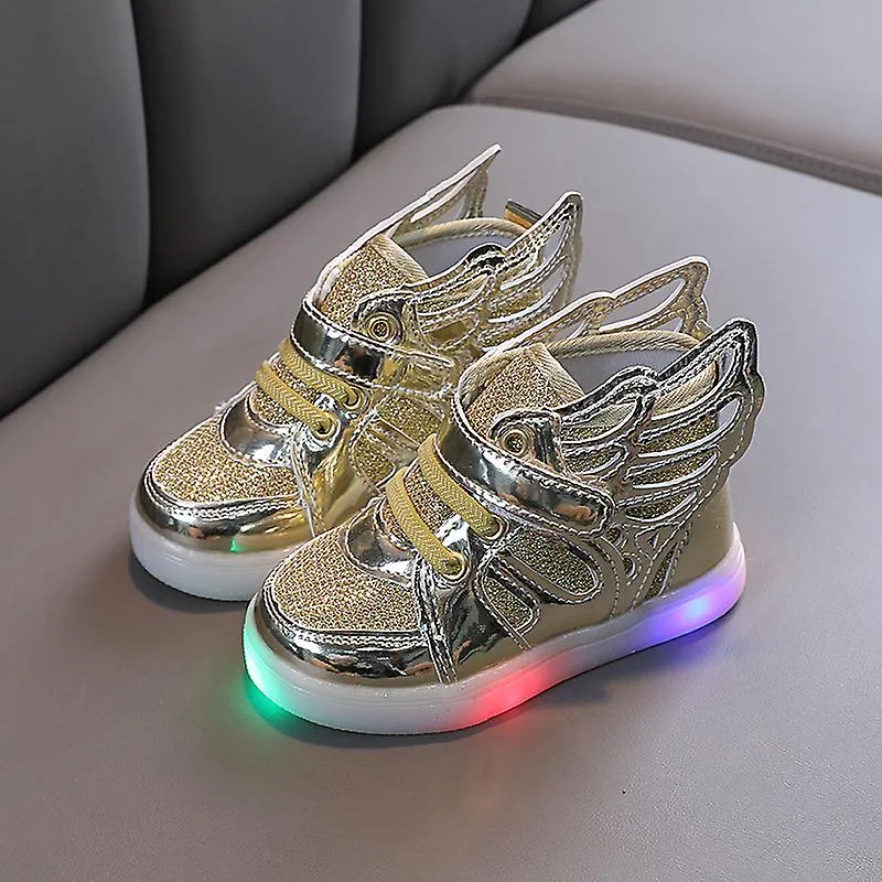  Wings Children Shoes Fashion Spring Autumn Glow Flashing Led Shoe Kids Korean Style Baby Shoes Boys Girls Sports Shoes