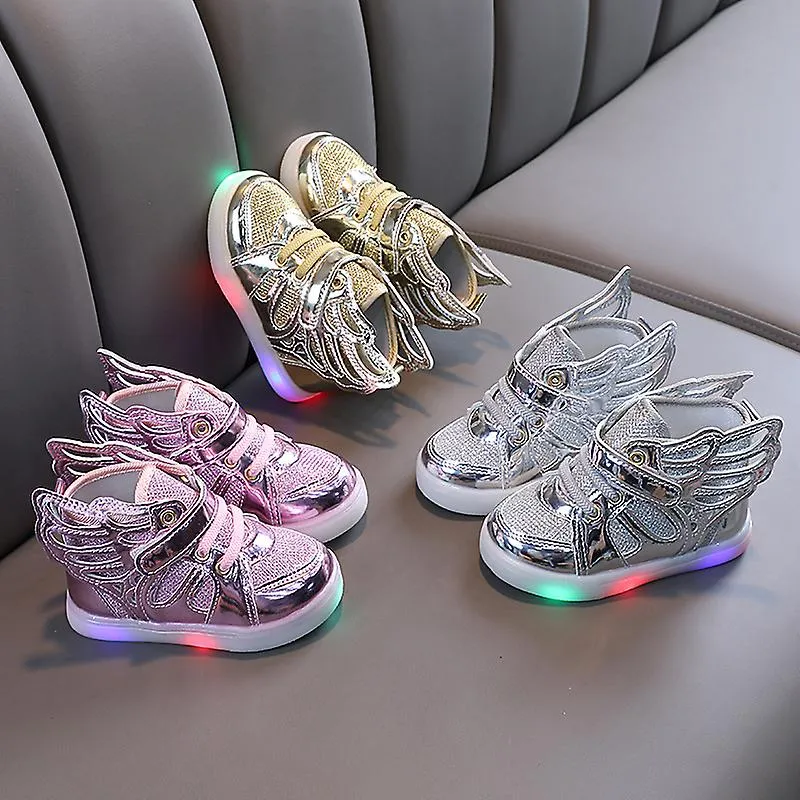  Wings Children Shoes Fashion Spring Autumn Glow Flashing Led Shoe Kids Korean Style Baby Shoes Boys Girls Sports Shoes