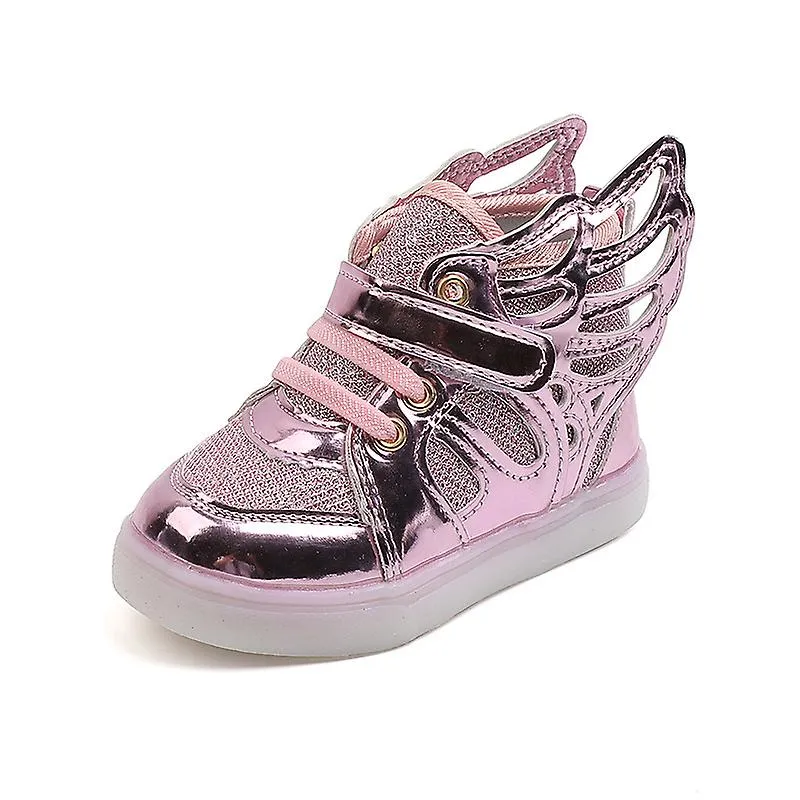  Wings Children Shoes Fashion Spring Autumn Glow Flashing Led Shoe Kids Korean Style Baby Shoes Boys Girls Sports Shoes