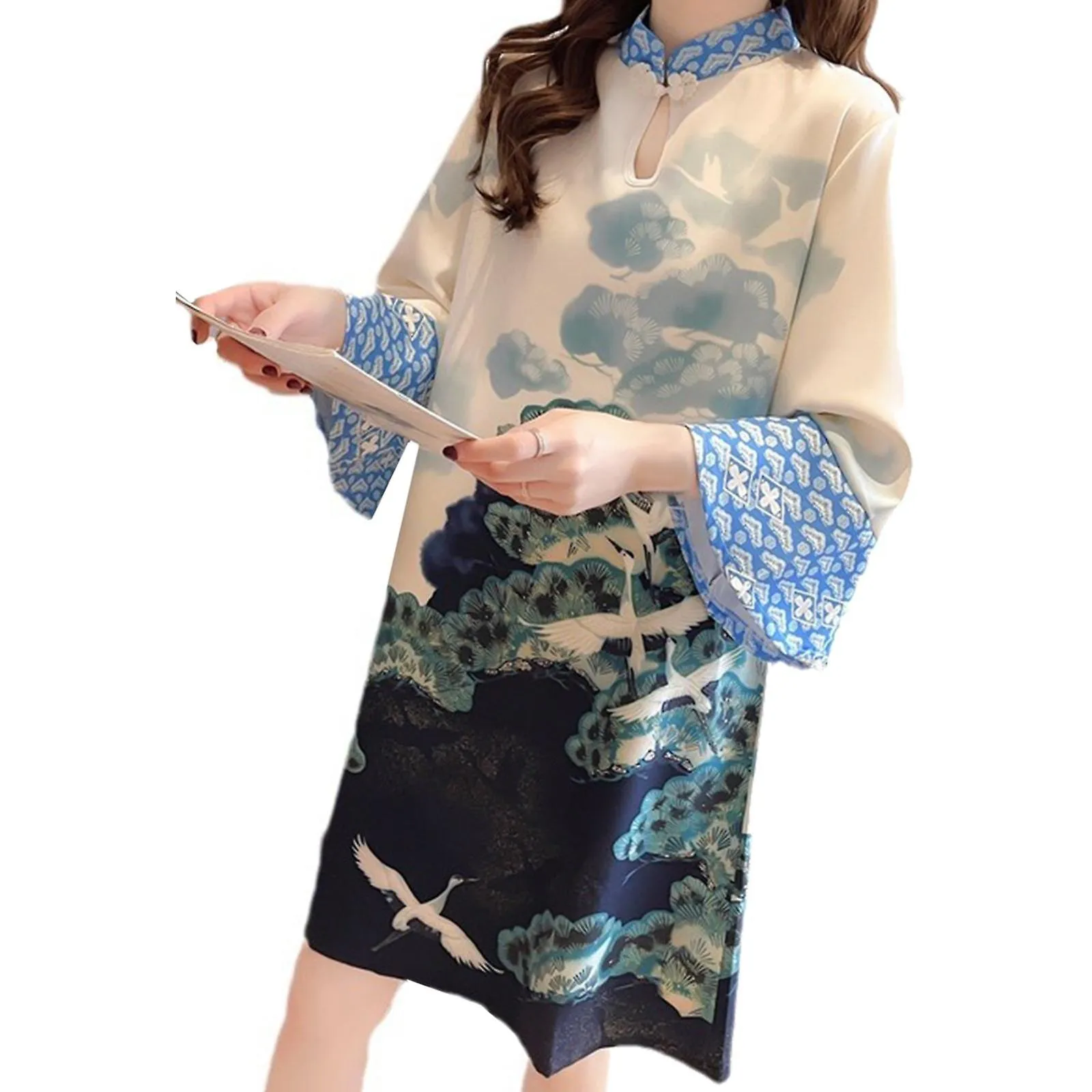 Women Cheongsam Dress Chinese Qipao Dress Improved Cheongsam Evening Dress